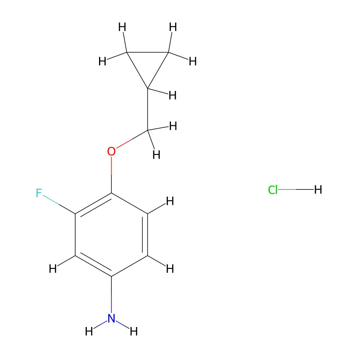 [4-(Cyclopropylmethoxy)-3-fluorophenyl]amine molecular structure, CAS 1431965-98-8