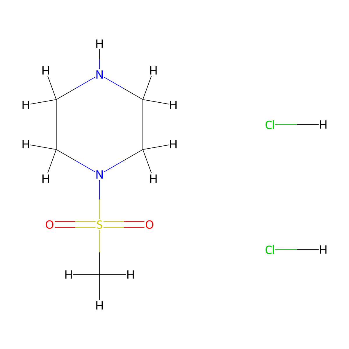1-(Methylsulfonyl)piperazine dihydrochloride molecular structure, CAS 1431965-99-9