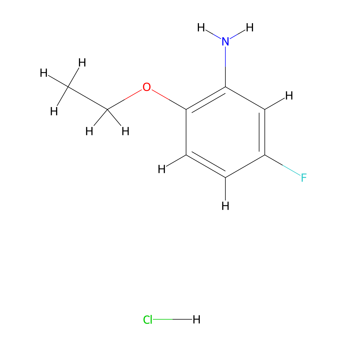 2-Ethoxy-5-fluoroaniline hydrochloride molecular structure, CAS 1431966-01-6