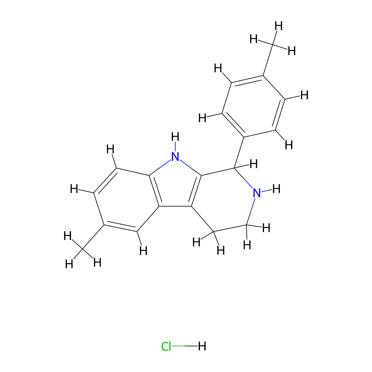 6-Methyl-1-(4-methylphenyl)-2,3,4,9-tetrahydro-1H-beta-carboline hydrochloride molecular structure, CAS 1431966-17-4
