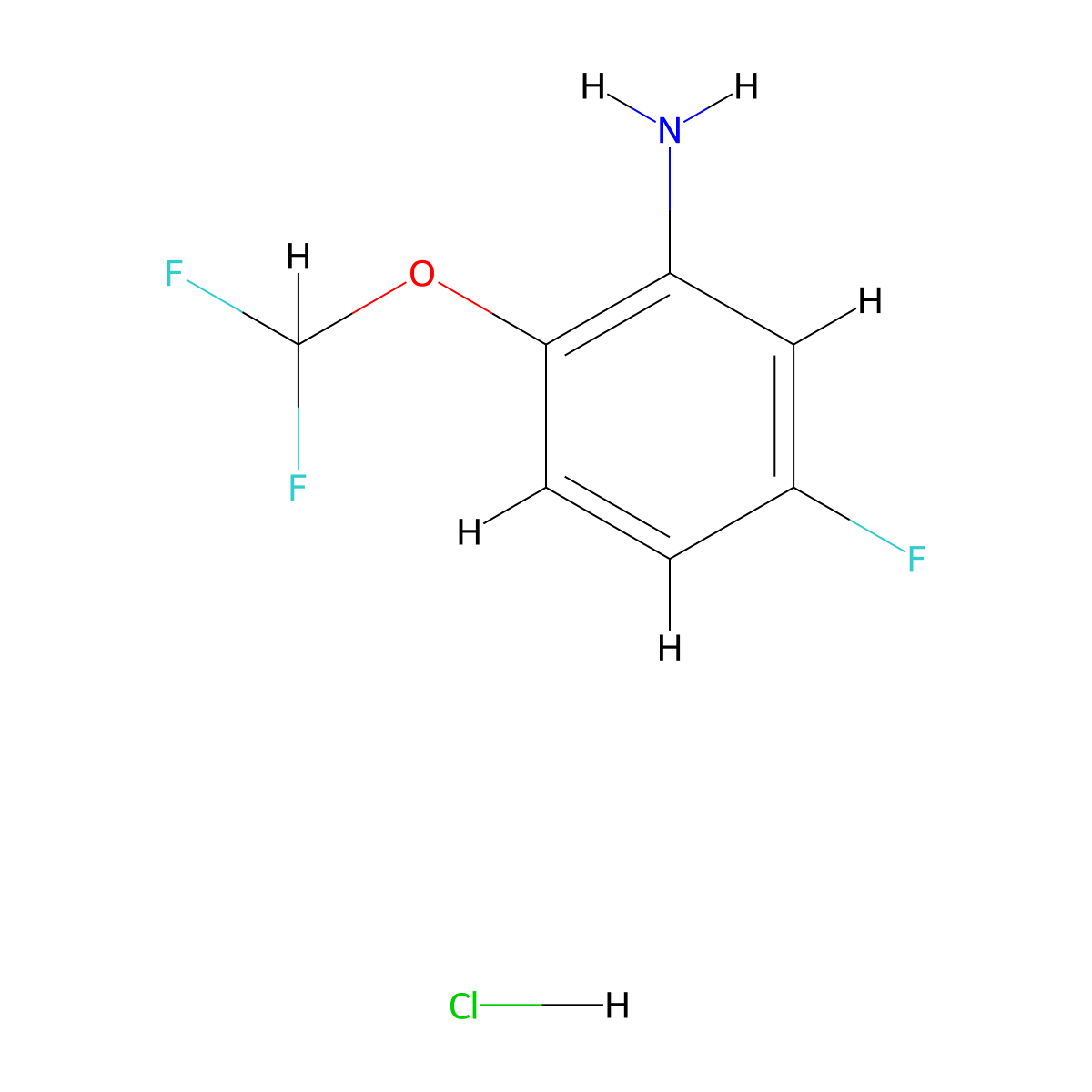2-(Difluoromethoxy)-5-fluoroaniline hydrochloride molecular structure, CAS 1431966-19-6