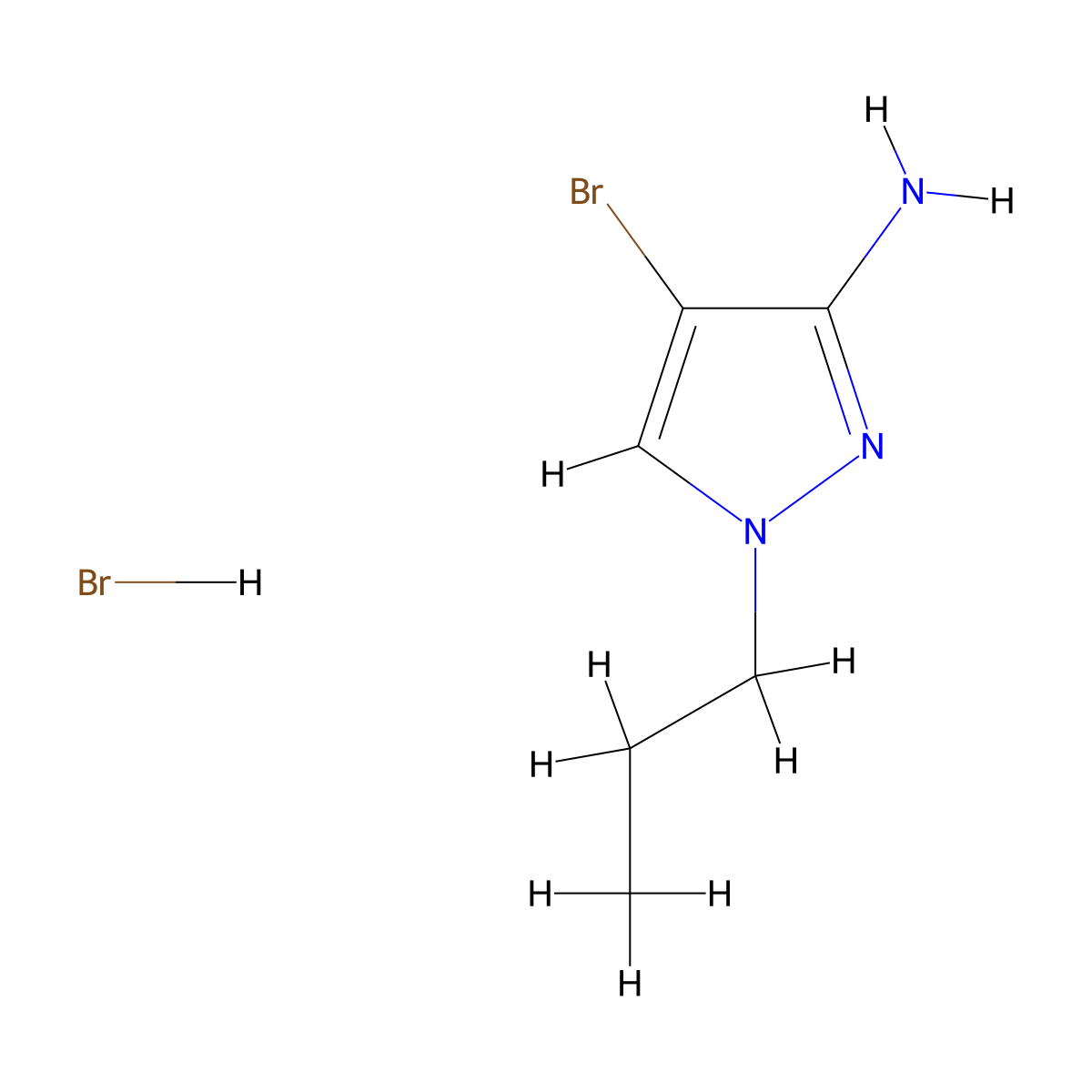 4-Bromo-1-propyl-1H-pyrazol-3-amine hydrobromide molecular structure, CAS 1431966-23-2