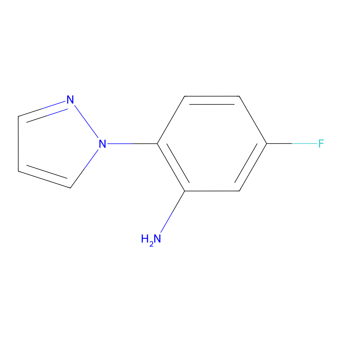 5-fluoro-2-(1H-pyrazol-1-yl)aniline molecular structure, CAS 1431966-24-3