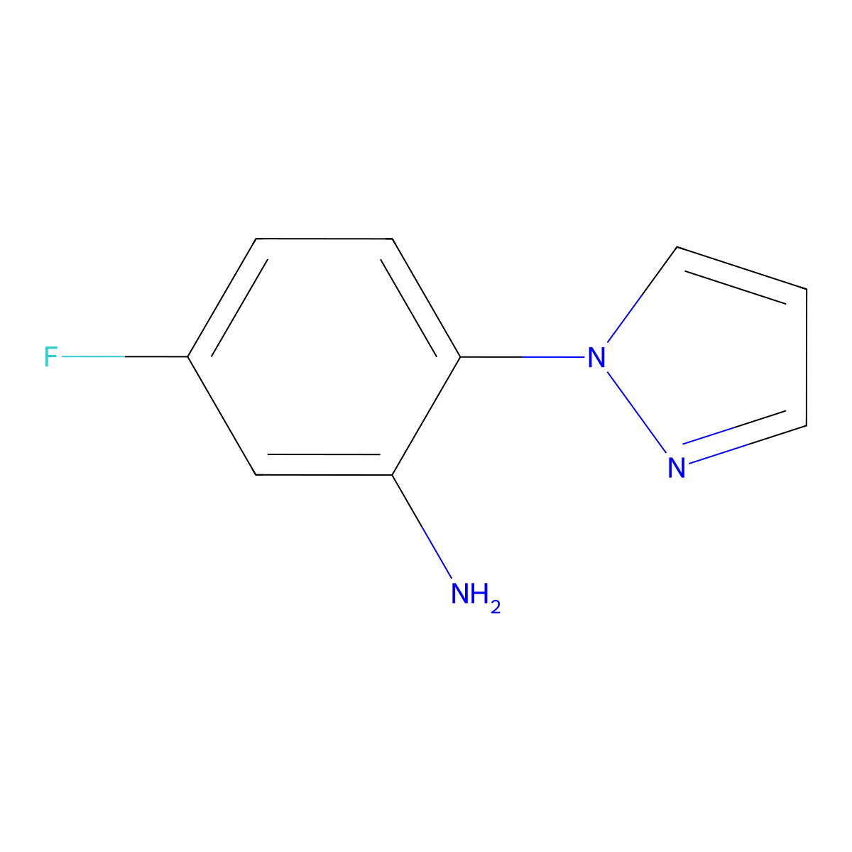 5-fluoro-2-(1H-pyrazol-1-yl)aniline molecular structure, CAS 1431966-24-3