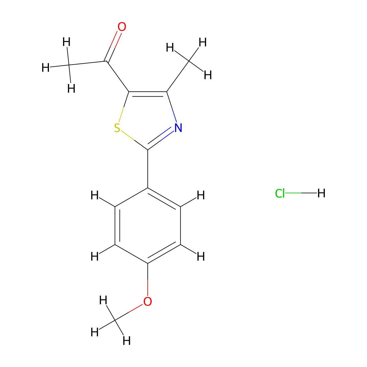 1-[2-(4-Methoxyphenyl)-4-methyl-1,3-thiazol-5-YL]ethanone hydrochloride molecular structure, CAS 1431966-27-6