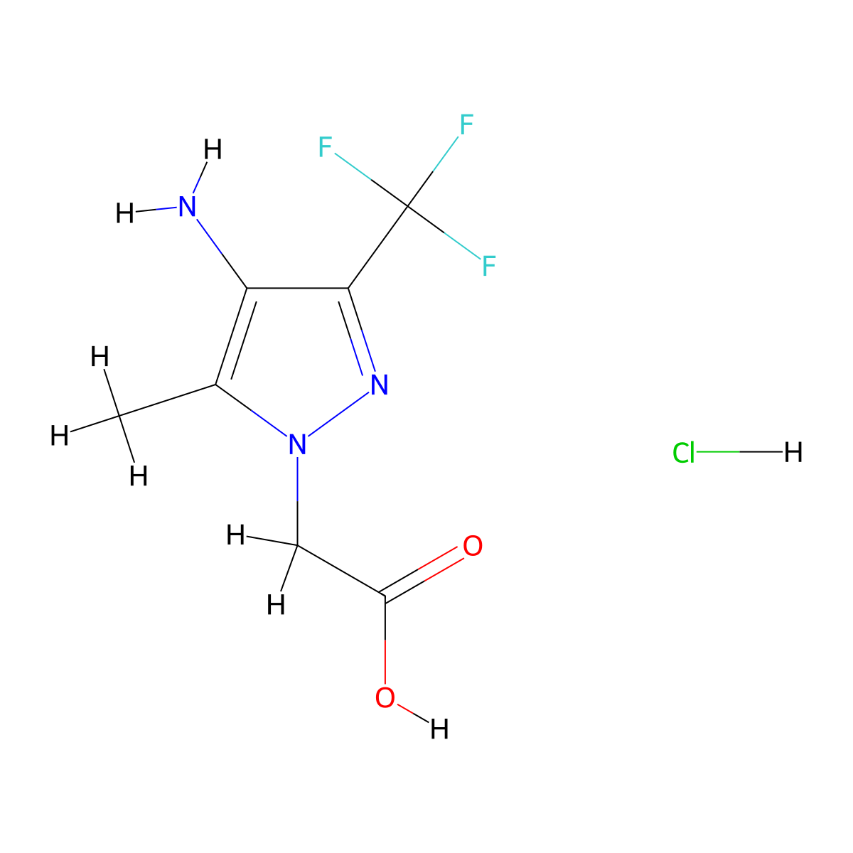 [4-amino-5-methyl-3-(trifluoromethyl)-1H-pyrazol-1-yl]acetic acid molecular structure, CAS 1431966-32-3