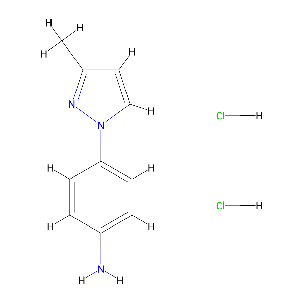 4-(3-Methyl-1H-pyrazol-1-yl)aniline dihydrochloride molecular structure, CAS 1431966-61-8