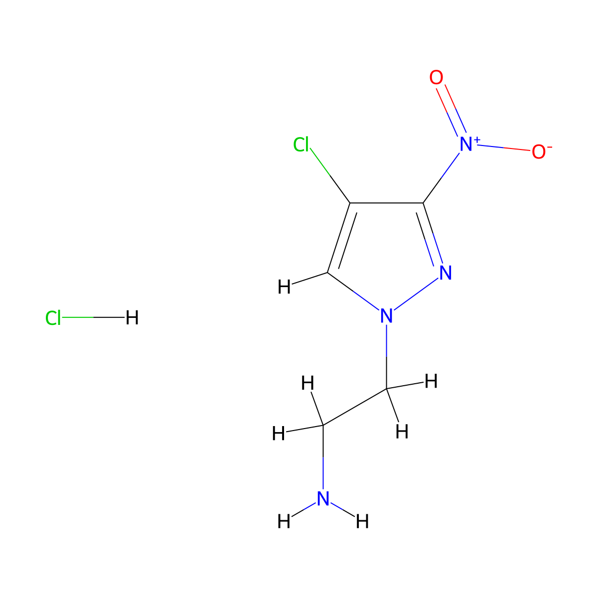 2-(4-chloro-3-nitro-1H-pyrazol-1-yl)ethanamine molecular structure, CAS 1431966-71-0