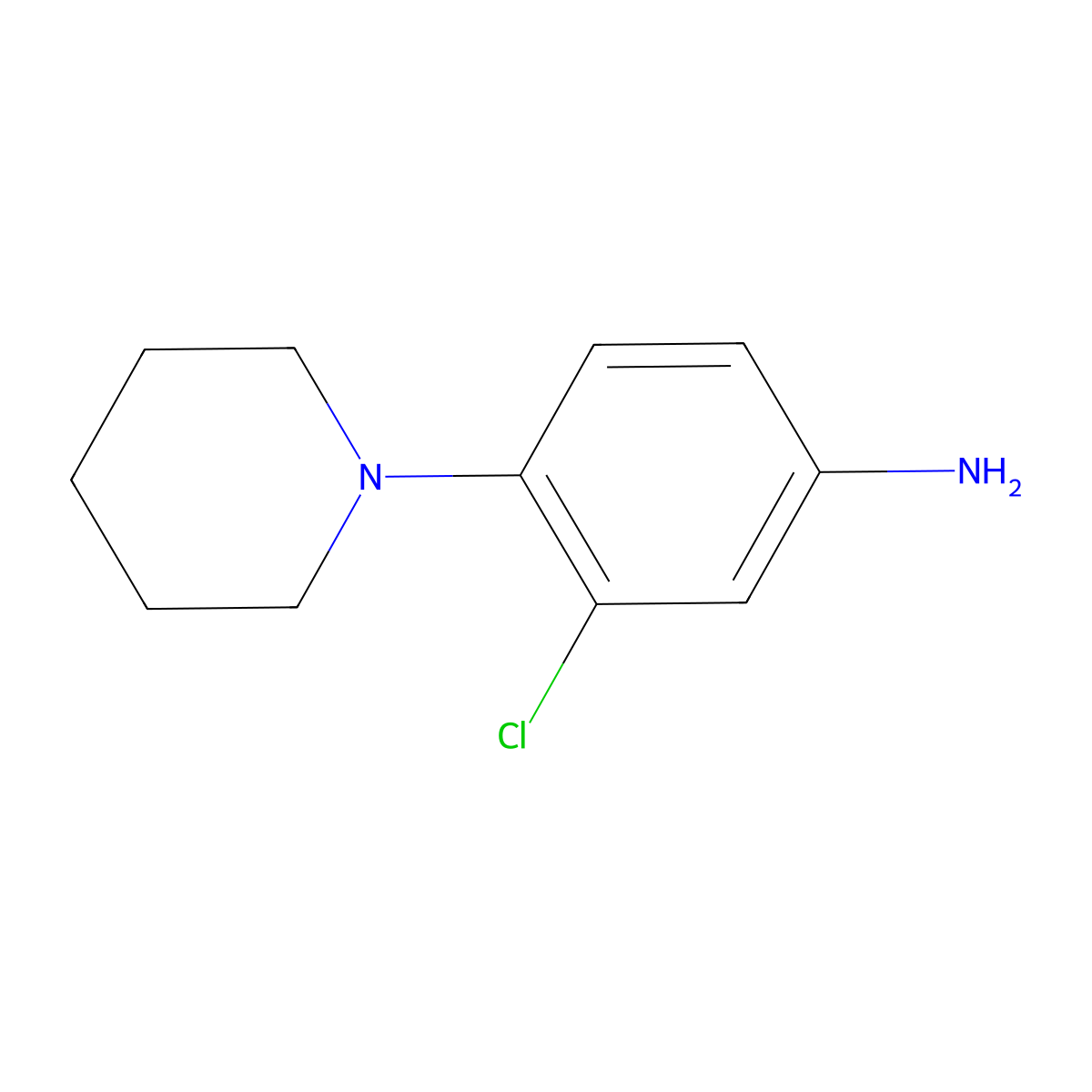 3-Chloro-4-(piperidin-1-yl)aniline molecular structure, CAS 1431966-72-1