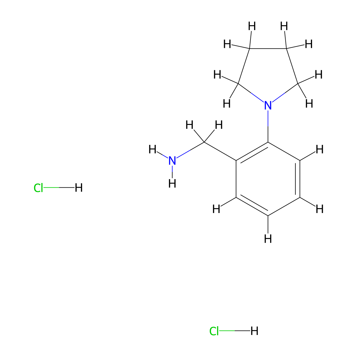 1-[2-(Pyrrolidin-1-YL)phenyl]methanamine dihydrochloride molecular structure, CAS 1431966-79-8