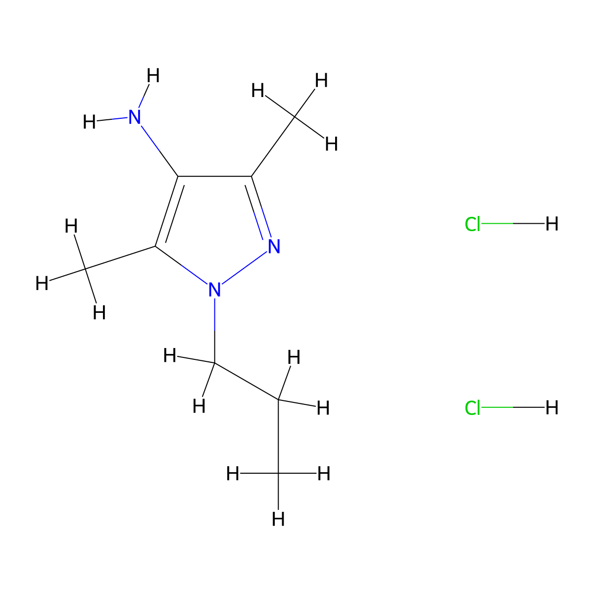 3,5-Dimethyl-1-propyl-1H-pyrazol-4-amine dihydrochloride molecular structure, CAS 1431966-81-2