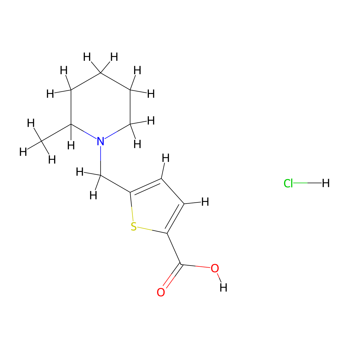 5-[(2-Methylpiperidin-1-yl)methyl]thiophene-2-carboxylic acid hydrochloride molecular structure, CAS 1431967-78-0