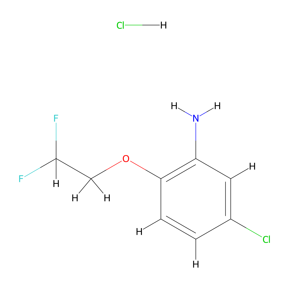 5-Chloro-2-(2,2-difluoroethoxy)aniline hydrochloride molecular structure, CAS 1431967-79-1