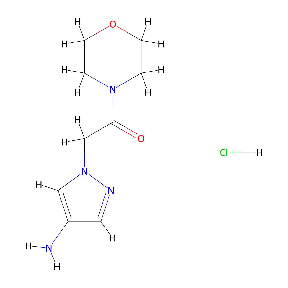 1-(2-Morpholin-4-yl-2-oxoethyl)-1H-pyrazol-4-amine hydrochloride molecular structure, CAS 1431967-90-6
