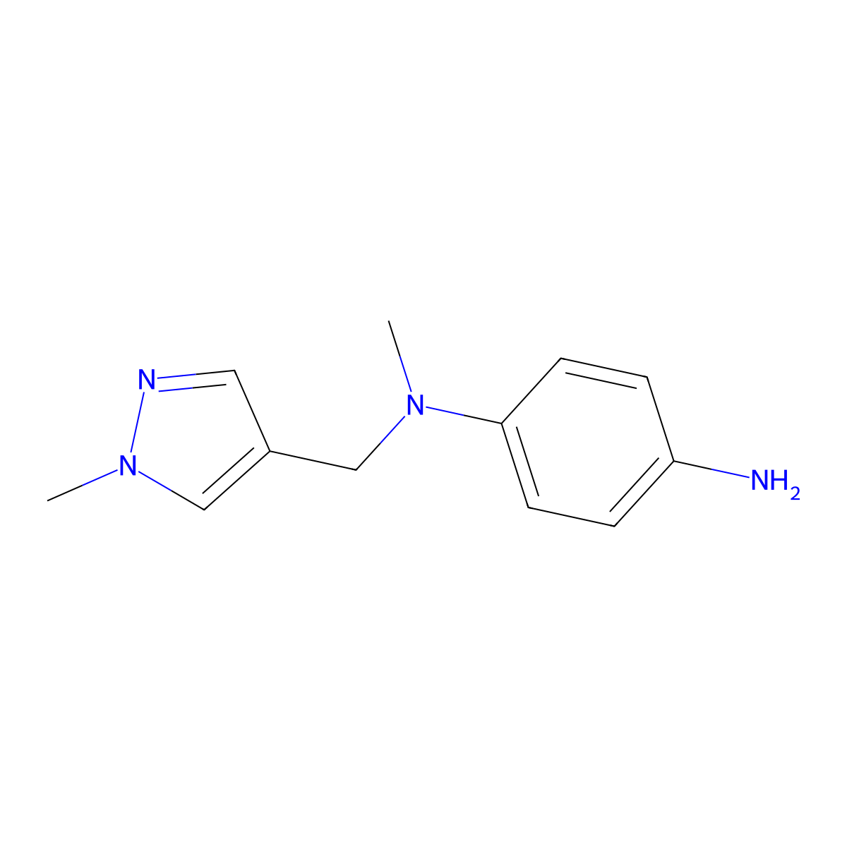 N1-methyl-N1-((1-methyl-1H-pyrazol-4-yl)methyl)benzene-1,4-diamine molecular structure, CAS 1431967-95-1