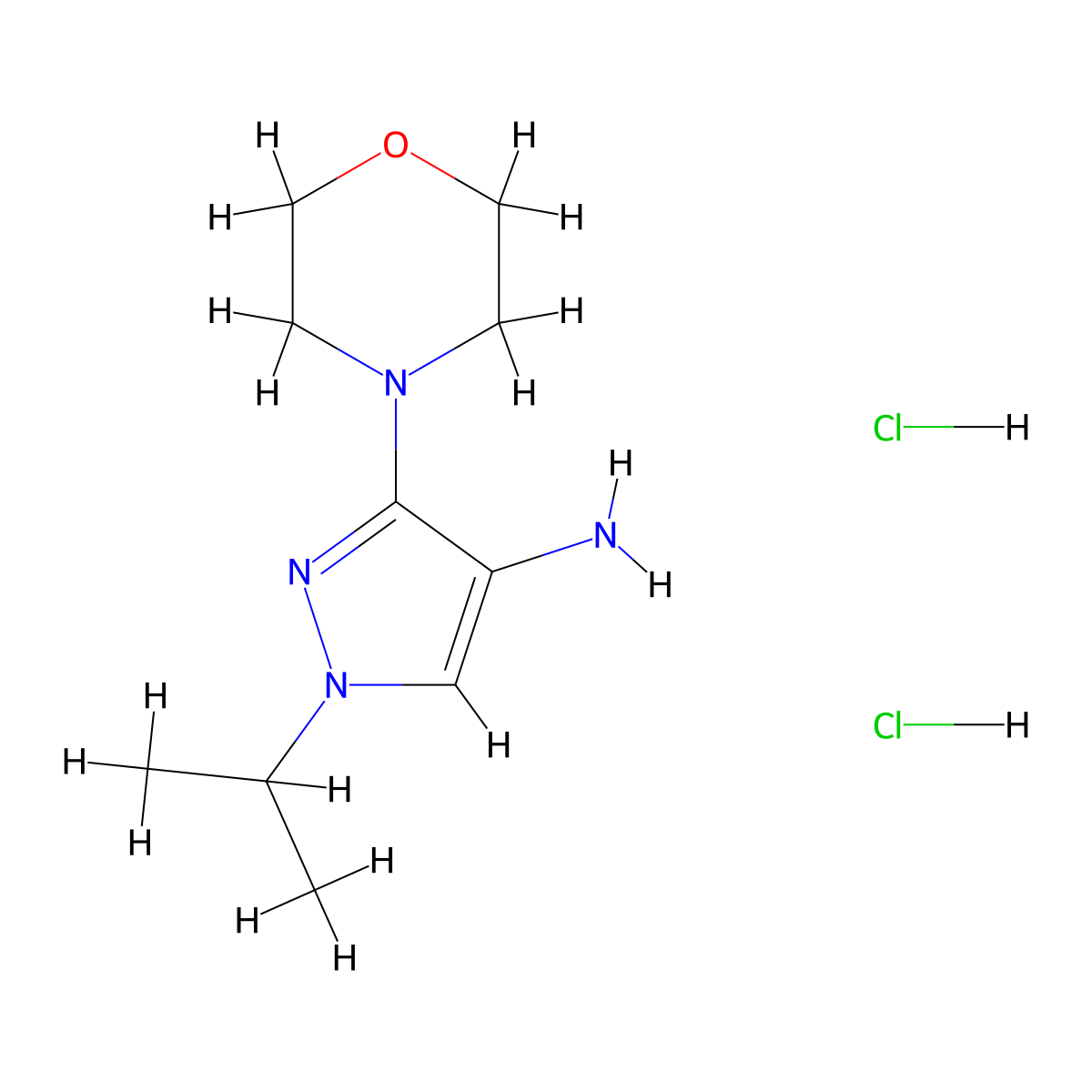 1-isopropyl-3-morpholin-4-yl-1H-pyrazol-4-amine molecular structure, CAS 1431968-00-1