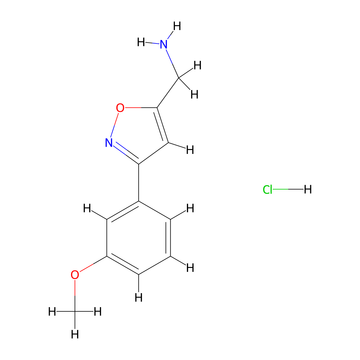 (3-(3-Methoxyphenyl)isoxazol-5-yl)methanamine hydrochloride molecular structure, CAS 1431968-03-4