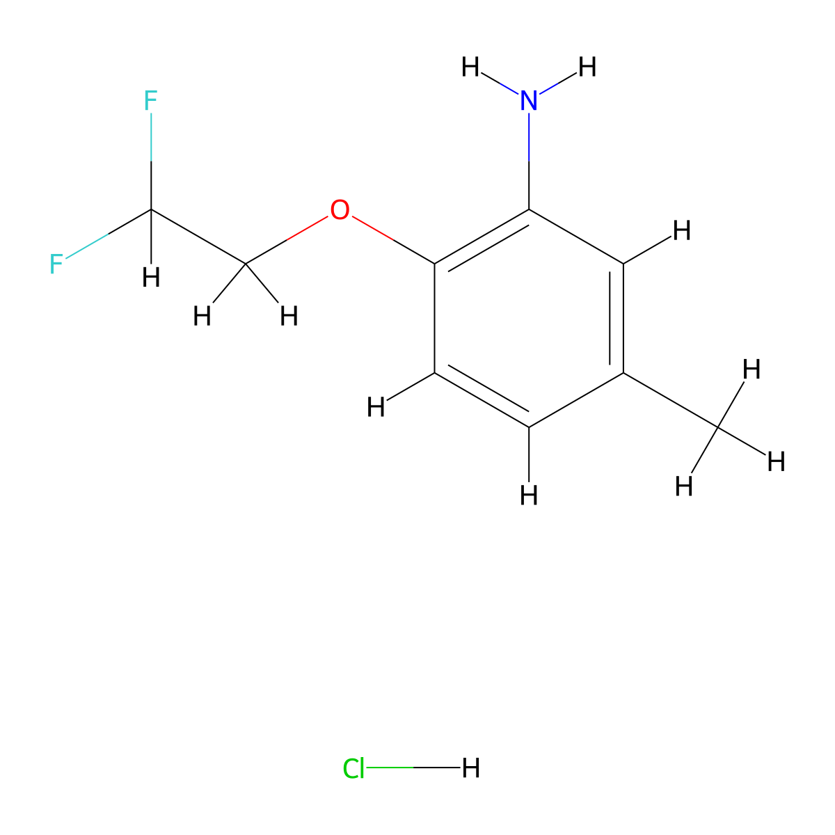 2-(2,2-Difluoroethoxy)-5-methylaniline hydrochloride molecular structure, CAS 1431968-06-7