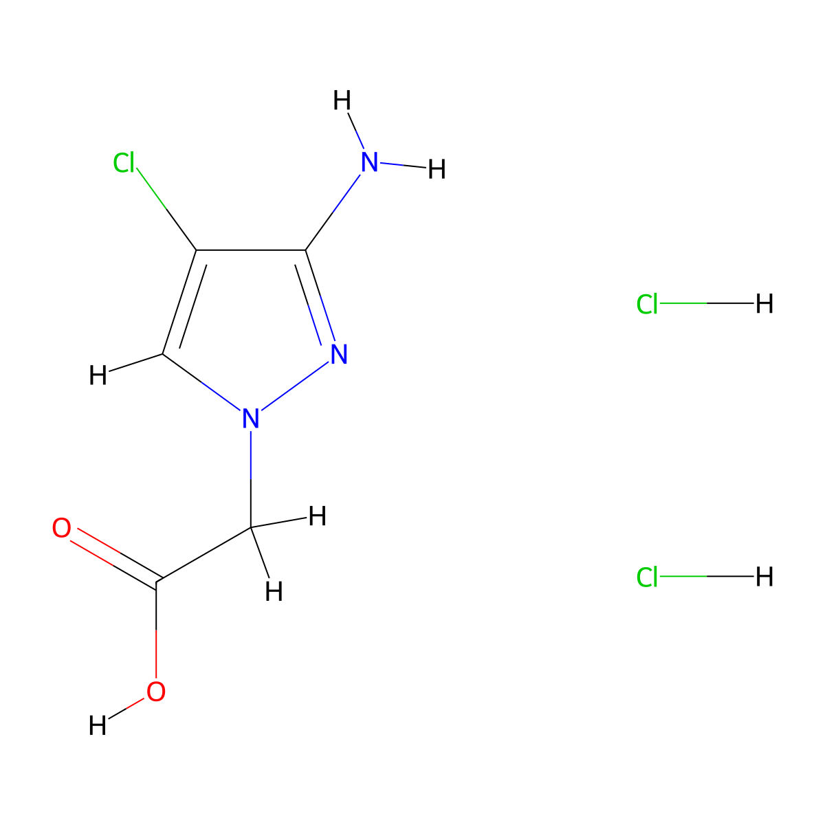 (3-Amino-4-chloro-1H-pyrazol-1-yl)acetic acid dihydrochloride molecular structure, CAS 1431968-09-0