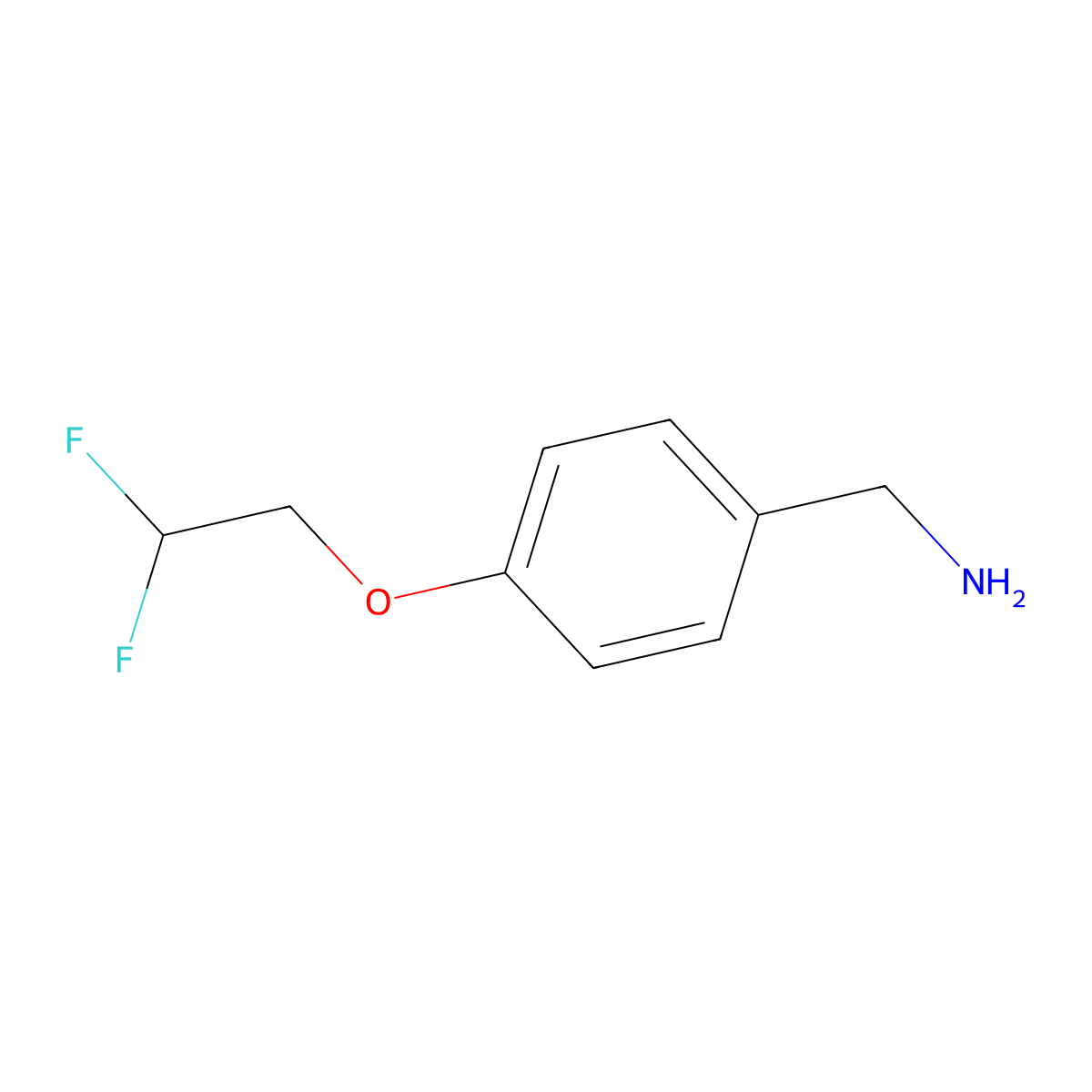 [4-(2,2-Difluoroethoxy)phenyl]methanamine hydrochloride molecular structure, CAS 1431968-12-5