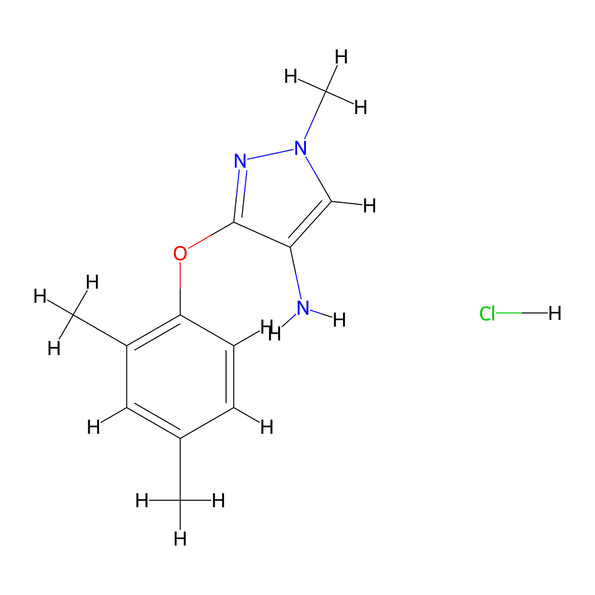 3-(2,4-Dimethylphenoxy)-1-methyl-1H-pyrazol-4-amine hydrochloride molecular structure, CAS 1431968-16-9