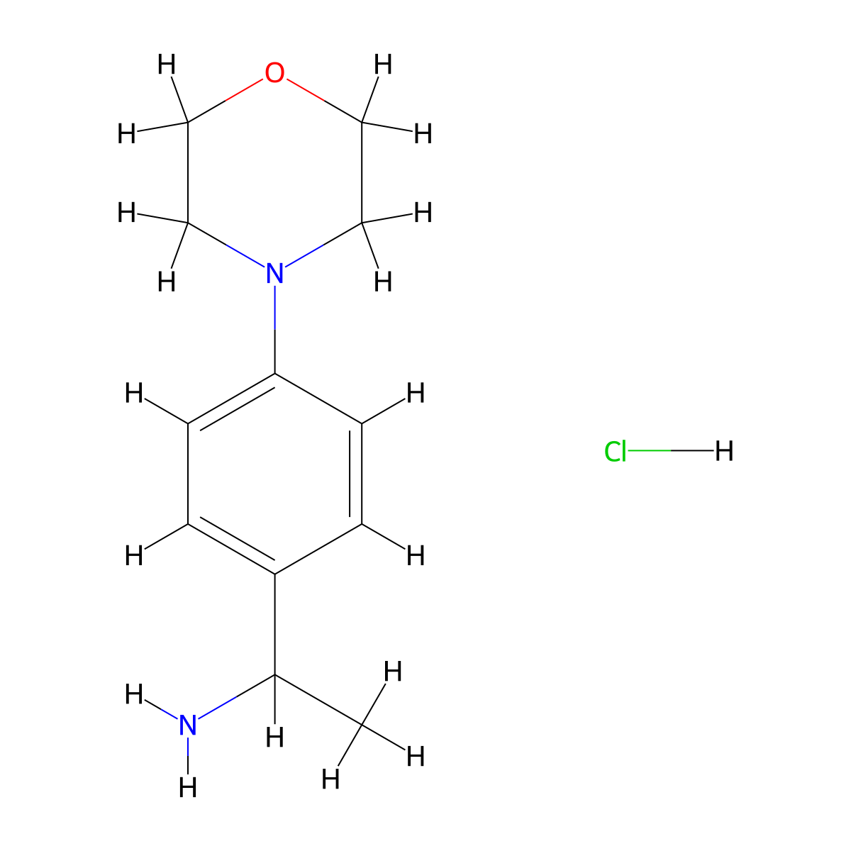 [1-(4-Morpholin-4-ylphenyl)ethyl]amine hydrochloride molecular structure, CAS 1431968-18-1
