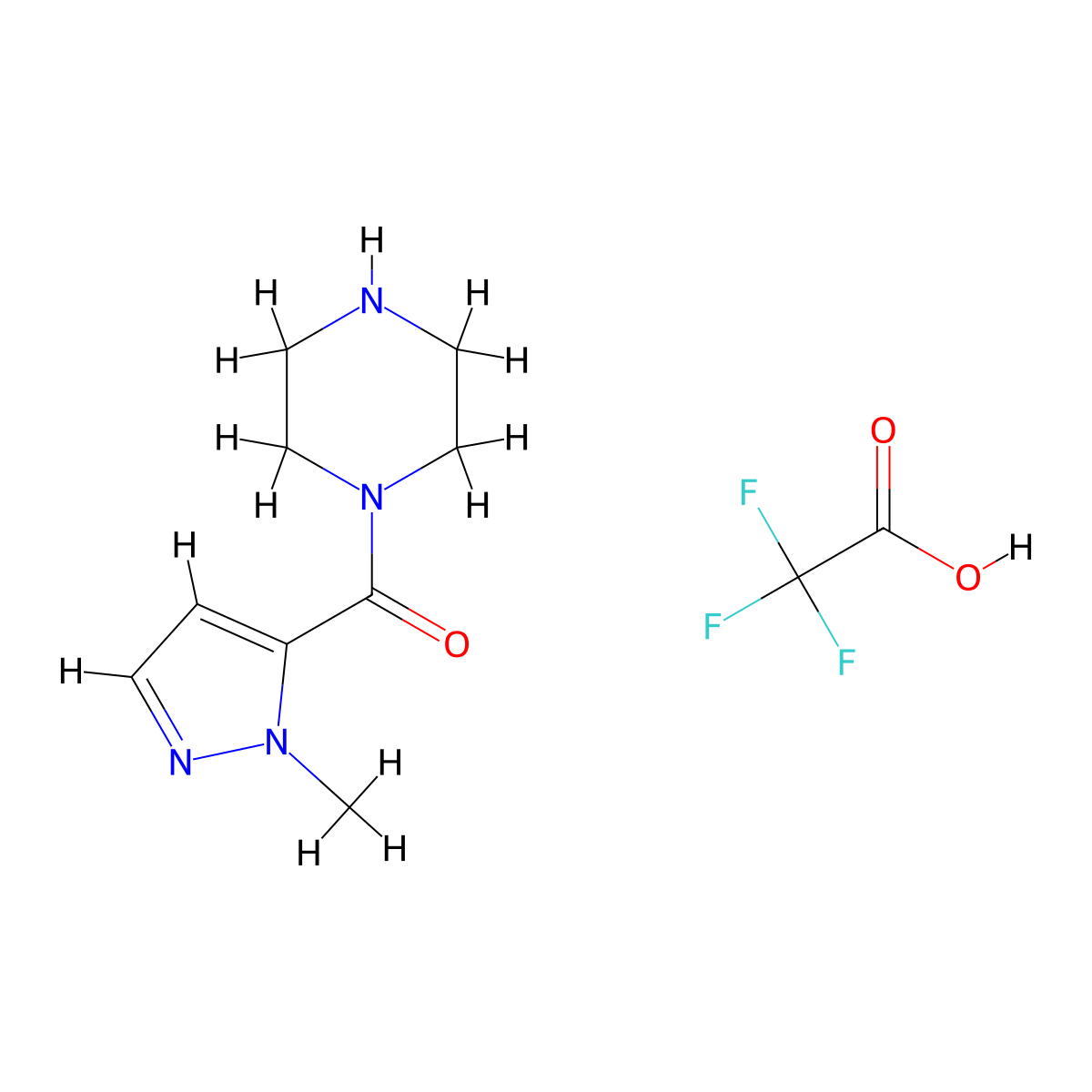 (2-Methylpyrazol-3-yl)-piperazin-1-ylmethanone;2,2,2-trifluoroacetic acid molecular structure, CAS 1431969-91-3