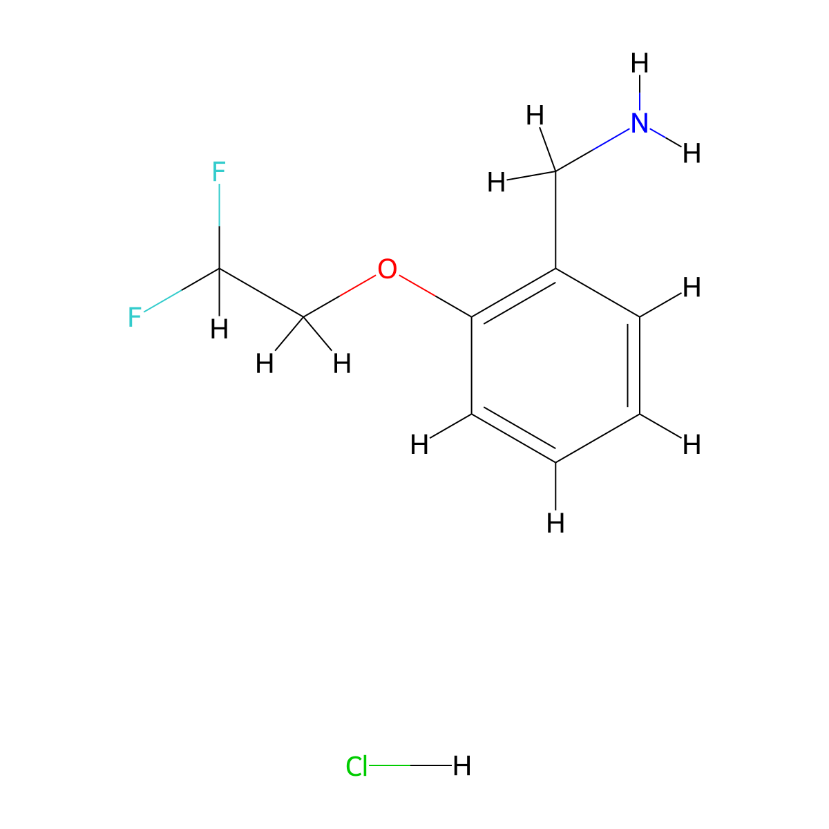1-[2-(2,2-Difluoroethoxy)phenyl]methanamine hydrochloride molecular structure, CAS 1431969-92-4