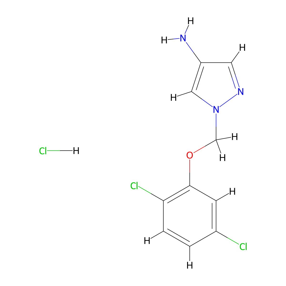 1-[(2,5-Dichlorophenoxy)methyl]-1H-pyrazol-4-amine hydrochloride molecular structure, CAS 1431969-94-6