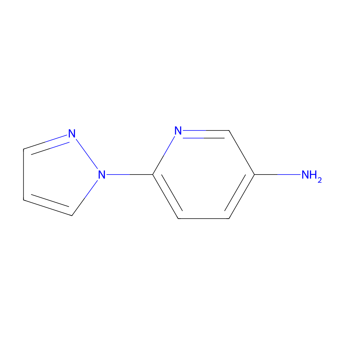 6-(1H-pyrazol-1-yl)pyridin-3-amine molecular structure, CAS 1431969-98-0