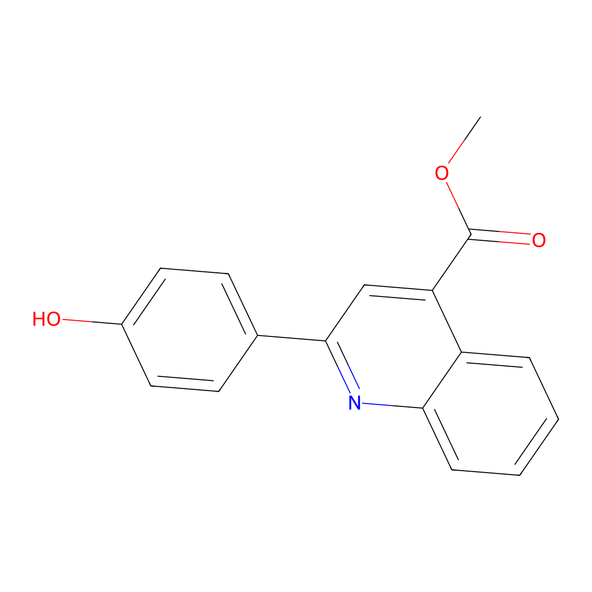 Methyl 2-(4-hydroxyphenyl)quinoline-4-carboxylate molecular structure, CAS 1431970-05-6