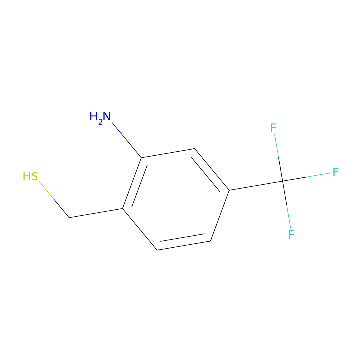 [2-Amino-4-(trifluoromethyl)phenyl]methanethiol molecular structure, CAS 1431970-07-8