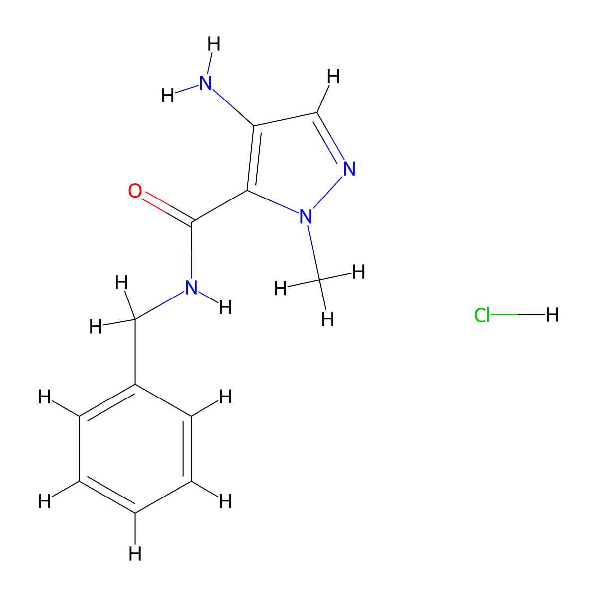 4-Amino-N-benzyl-1-methyl-1H-pyrazole-5-carboxamide hydrochloride molecular structure, CAS 1431970-15-8