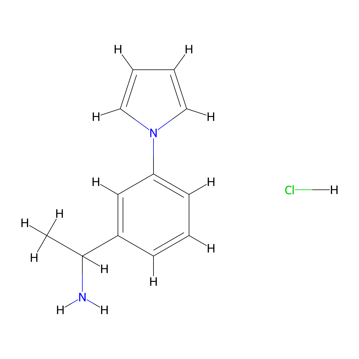 1-(3-(1H-pyrrol-1-yl)phenyl)ethan-1-amine hydrochloride molecular structure, CAS 1431970-23-8