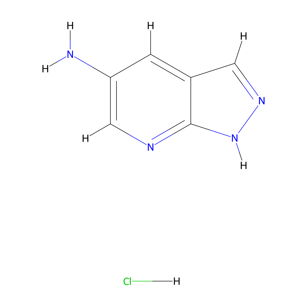 1H-Pyrazolo[3,4-B]pyridin-5-amine hydrochloride molecular structure, CAS 1431970-26-1