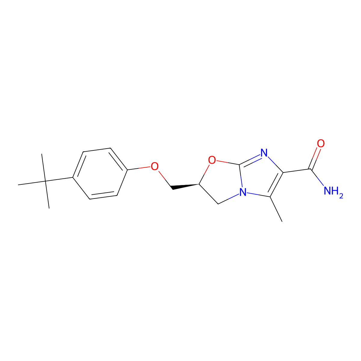 (2S)-2-[[4-(1,1-Dimethylethyl)phenoxy]methyl]-2,3-dihydro-5-methylimidazo[2,1-b]oxazole-6-carboxamide molecular structure, CAS 1431980-60-7