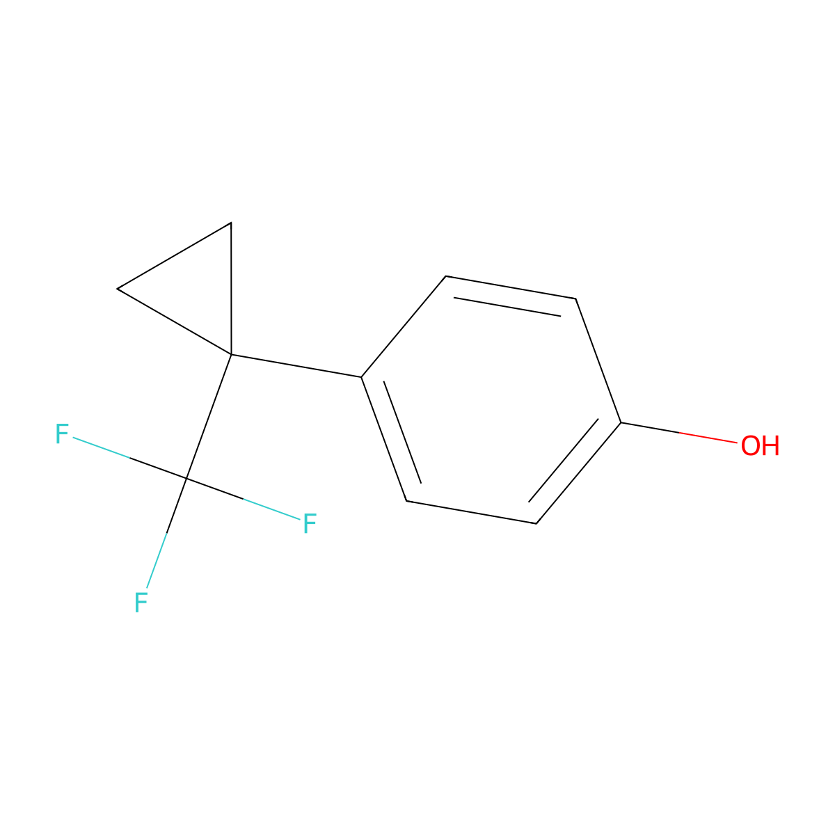 4-[1-(Trifluoromethyl)cyclopropyl]phenol molecular structure, CAS 1431983-55-9
