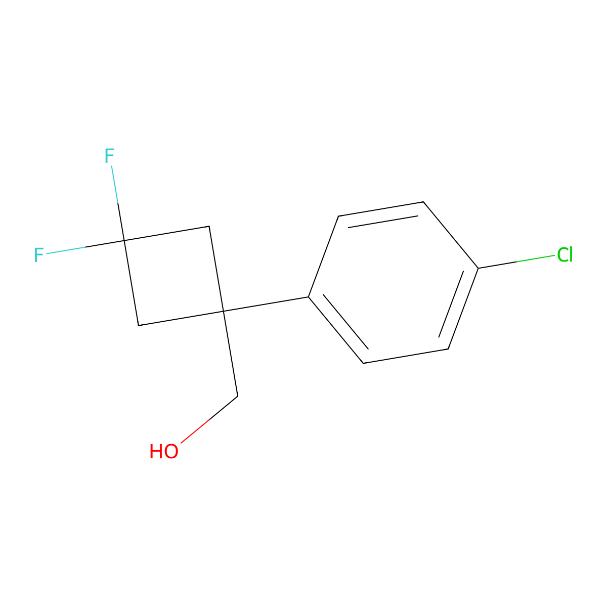 [1-(4-Chlorophenyl)-3,3-difluorocyclobutyl]methanol molecular structure, CAS 1431983-73-1