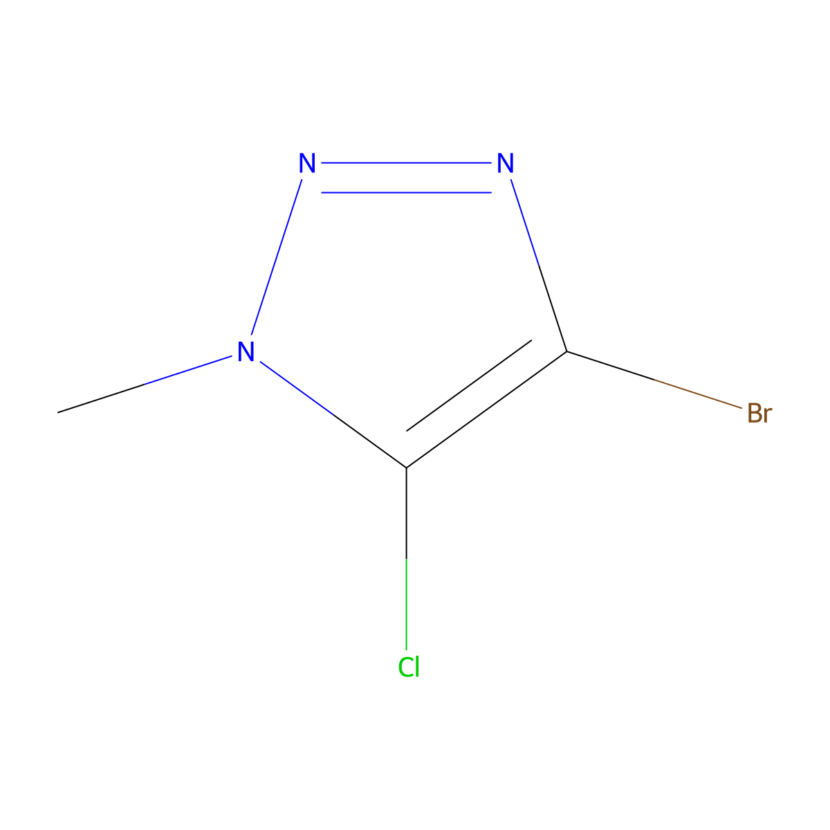 4-bromo-5-chloro-1-methyl-1H-1,2,3-triazole molecular structure, CAS 1431984-03-0