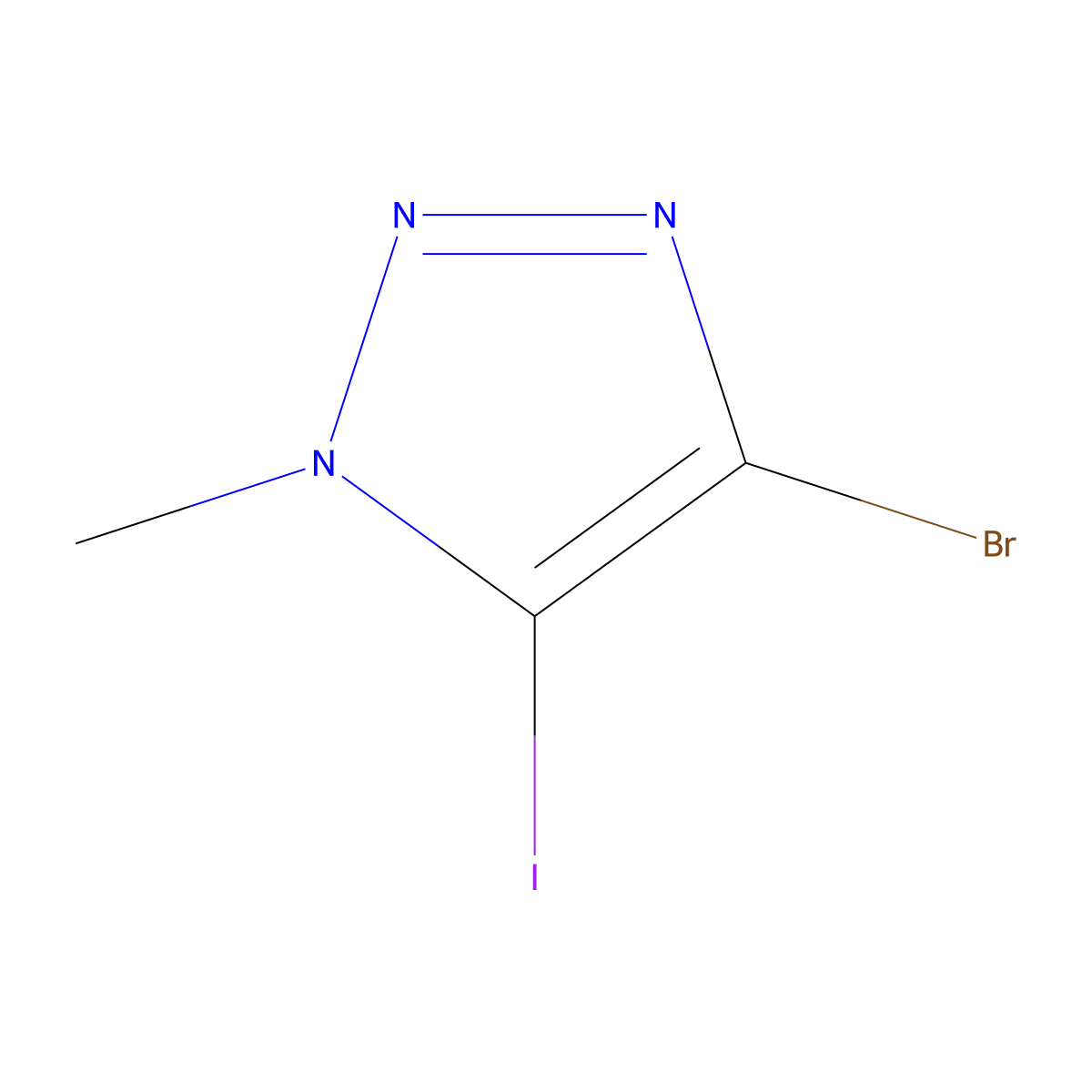 4-bromo-5-iodo-1-methyl-1H-1,2,3-triazole molecular structure, CAS 1431984-22-3