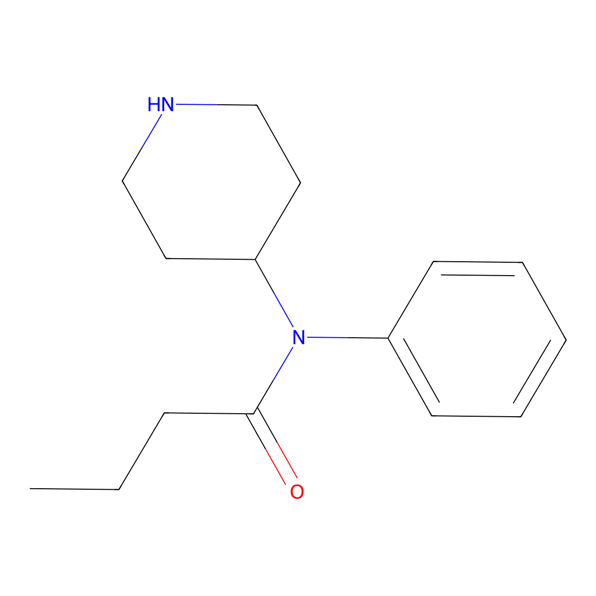 Butyryl norfentanyl molecular structure, CAS 1432-03-7