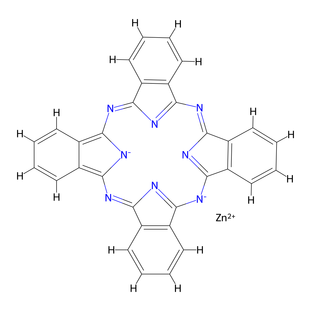 Zinc Phthalocyanine molecular structure, CAS 14320-04-8