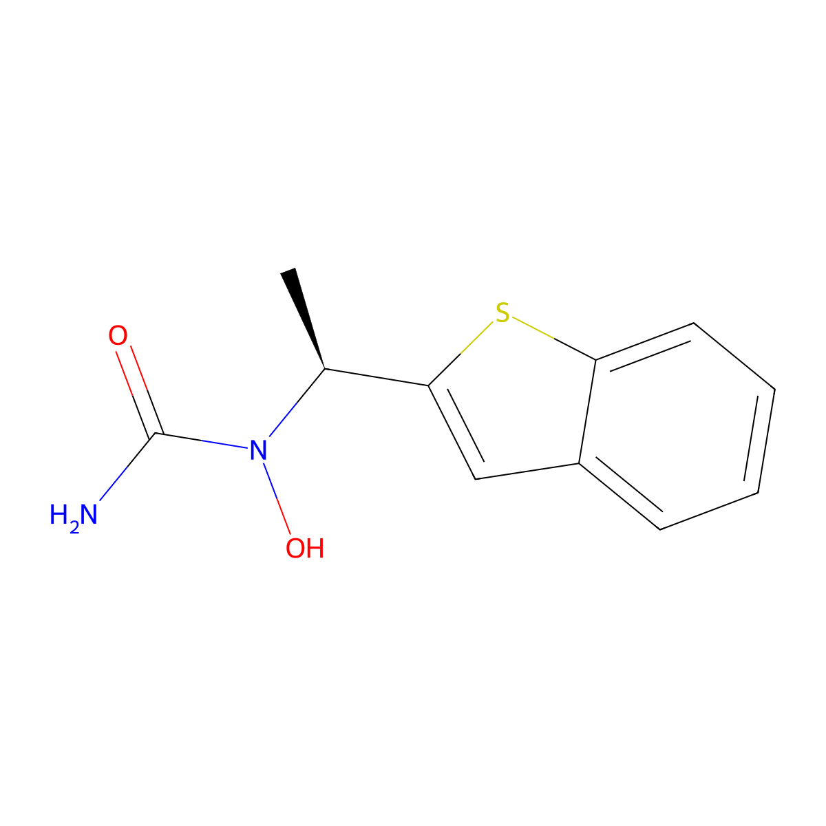 Zileuton, (S)- molecular structure, CAS 143200-94-6