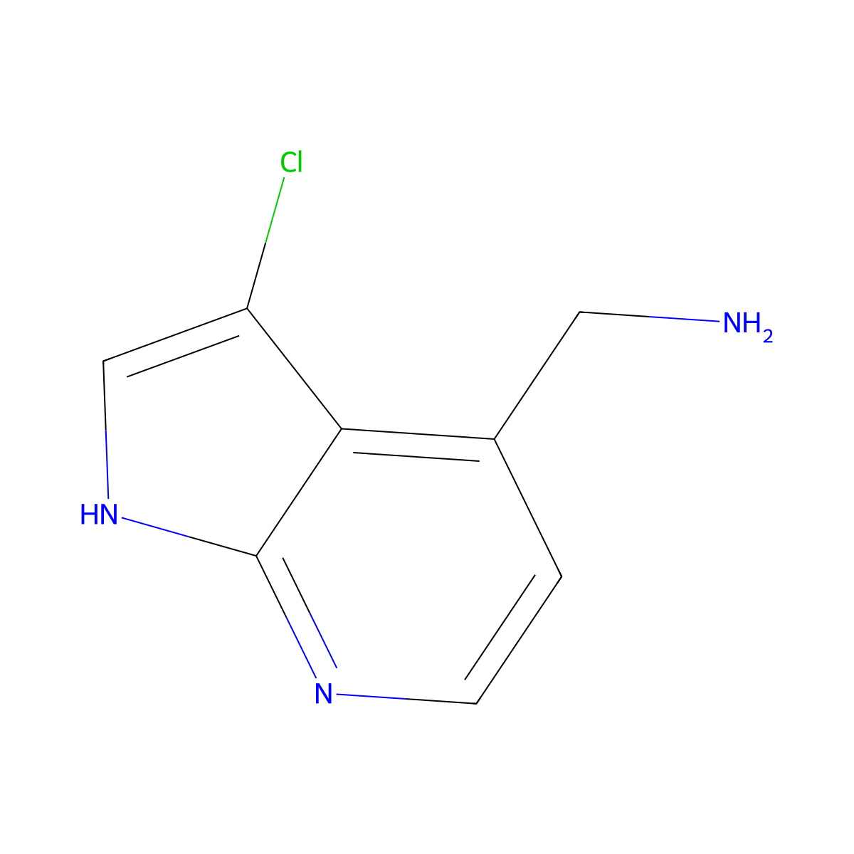 {3-chloro-1H-pyrrolo[2,3-b]pyridin-4-yl}methanamine molecular structure, CAS 1432018-23-9