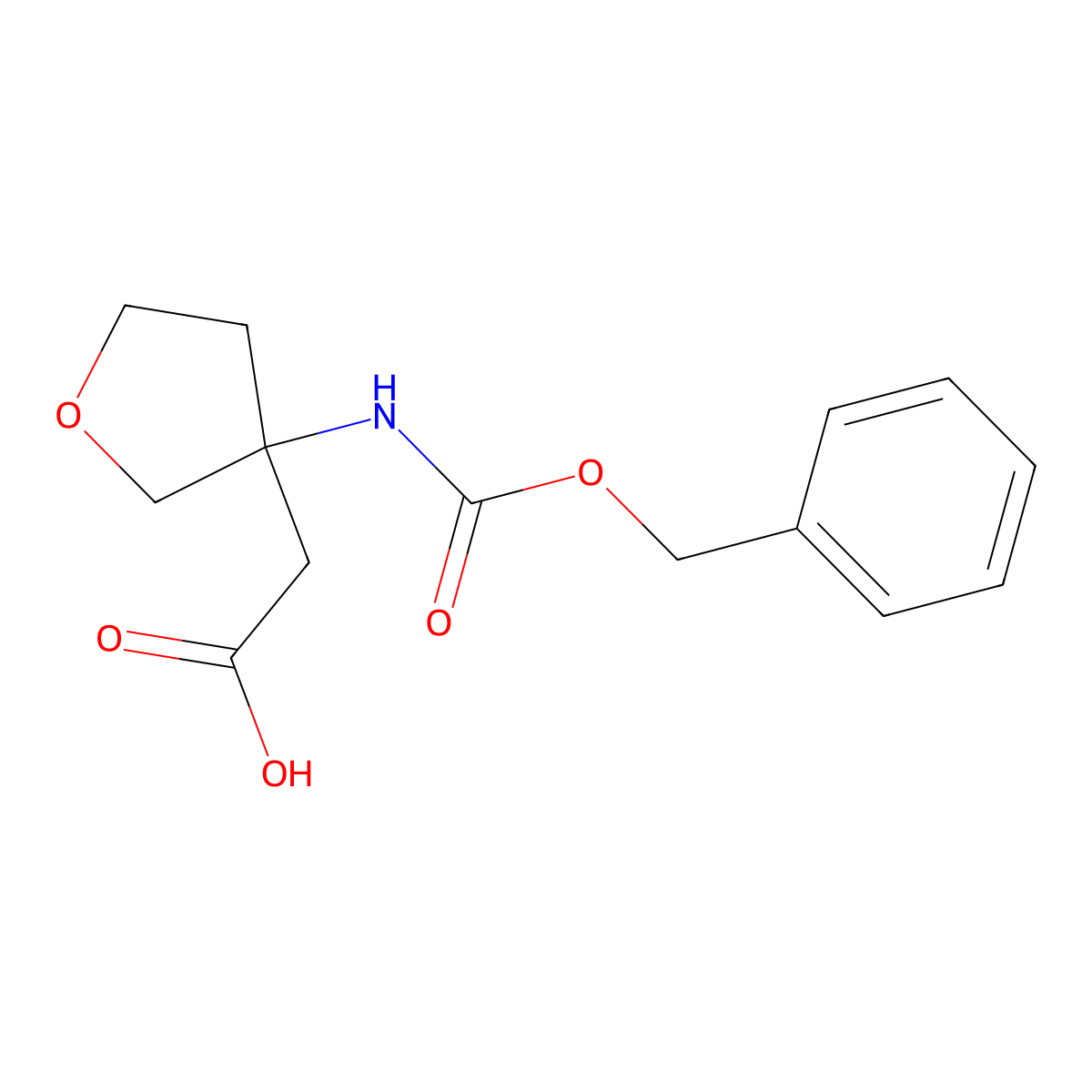 2-(3-{[(Benzyloxy)carbonyl]amino}oxolan-3-yl)acetic acid molecular structure, CAS 1432024-09-3