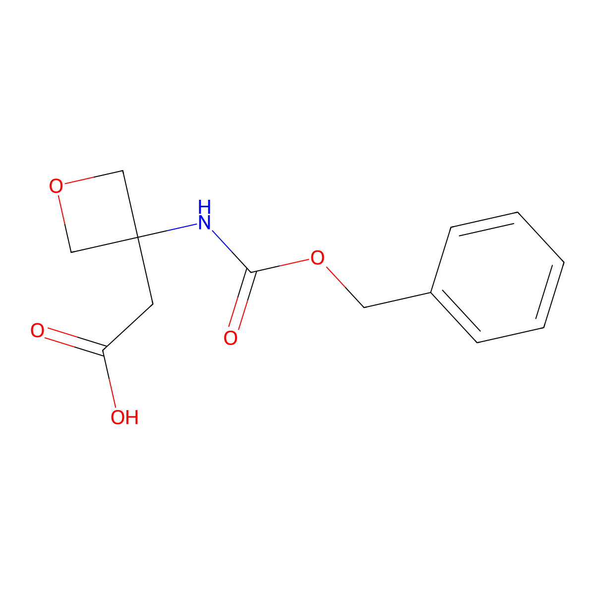 2-(3-{[(Benzyloxy)carbonyl]amino}oxetan-3-yl)acetic acid molecular structure, CAS 1432024-10-6