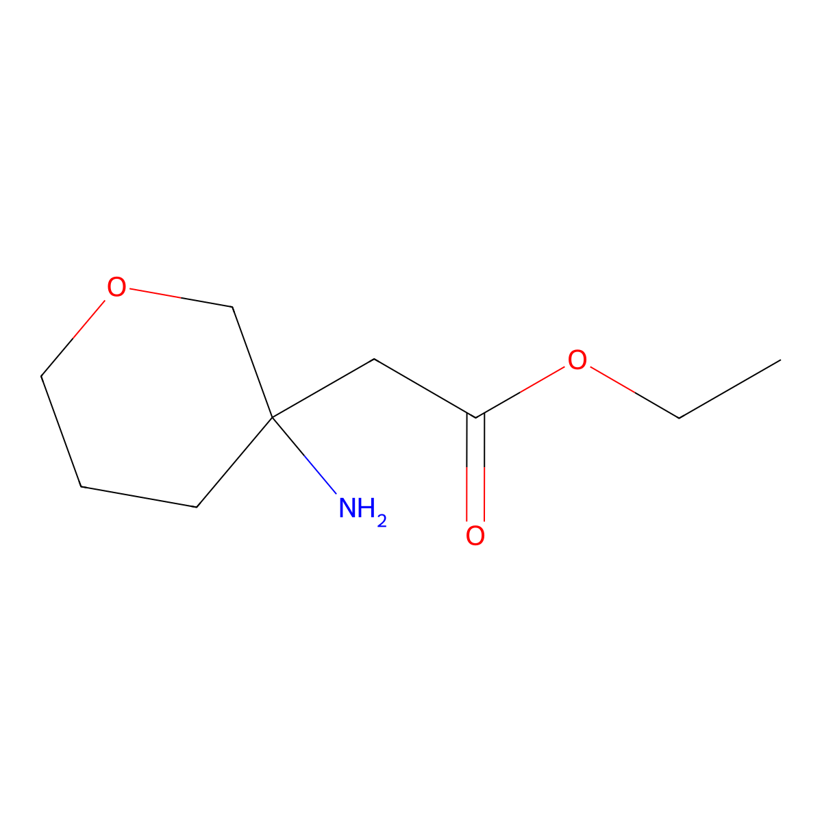 Ethyl 2-(3-aminooxan-3-YL)acetate molecular structure, CAS 1432024-21-9