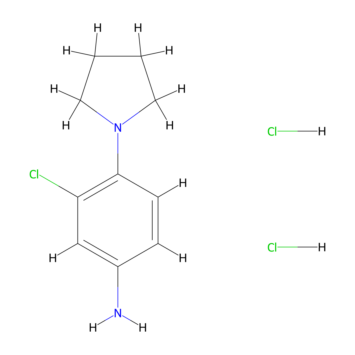 3-Chloro-4-pyrrolidin-1-ylaniline;dihydrochloride molecular structure, CAS 1432026-45-3