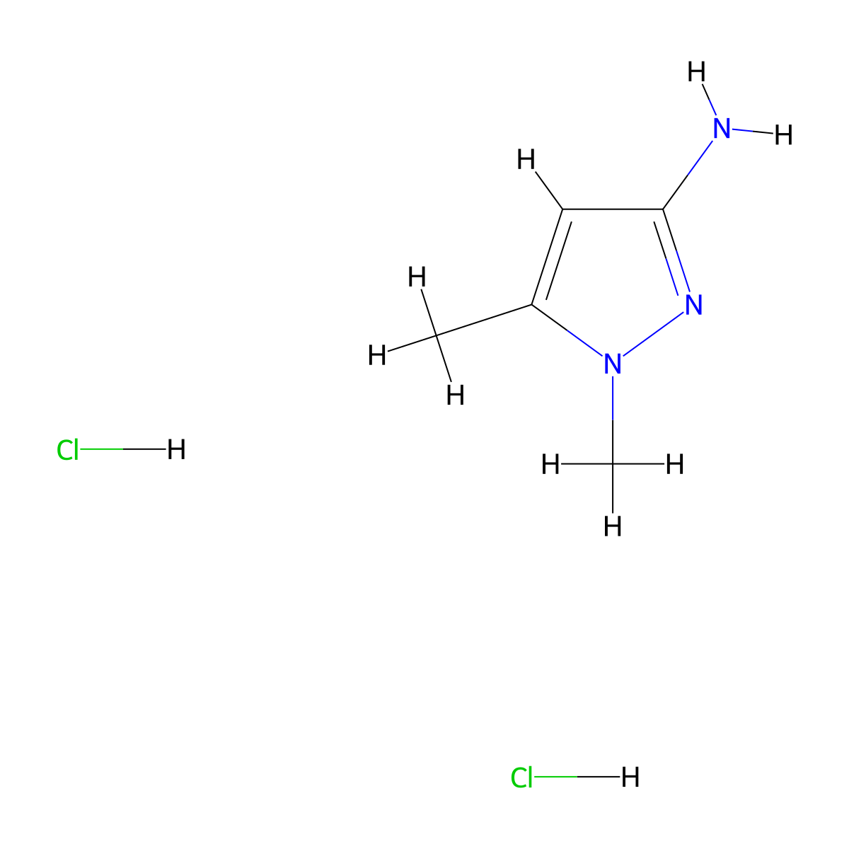 1,5-Dimethyl-1H-pyrazol-3-amine dihydrochloride molecular structure, CAS 1432026-78-2