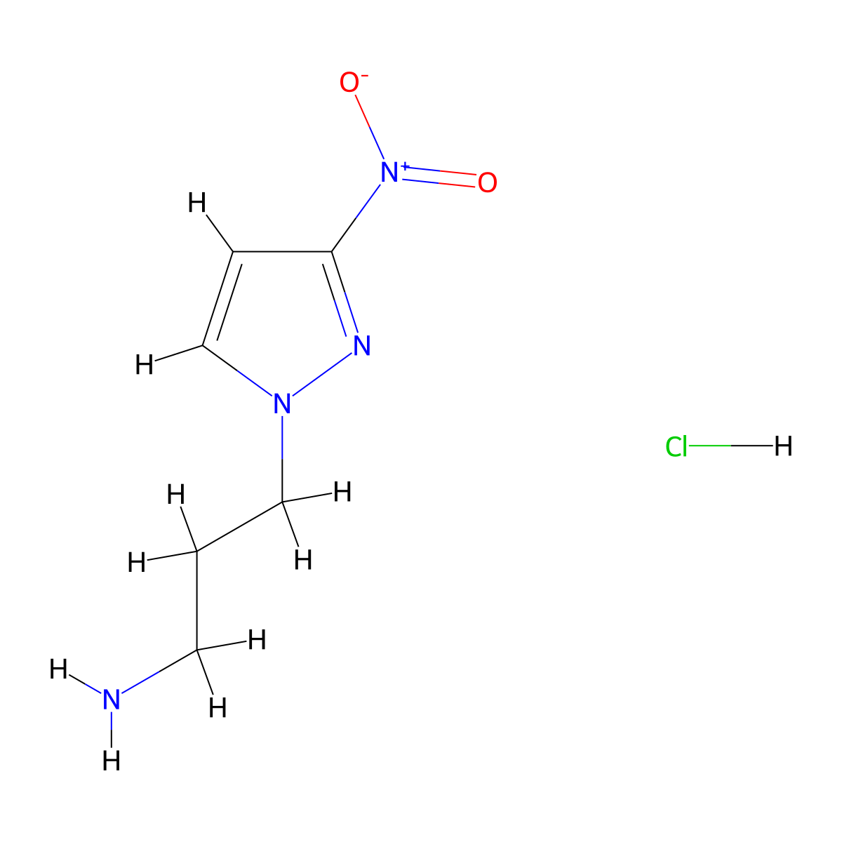 3-(3-Nitro-1H-pyrazol-1-yl)propan-1-amine hydrochloride molecular structure, CAS 1432027-20-7